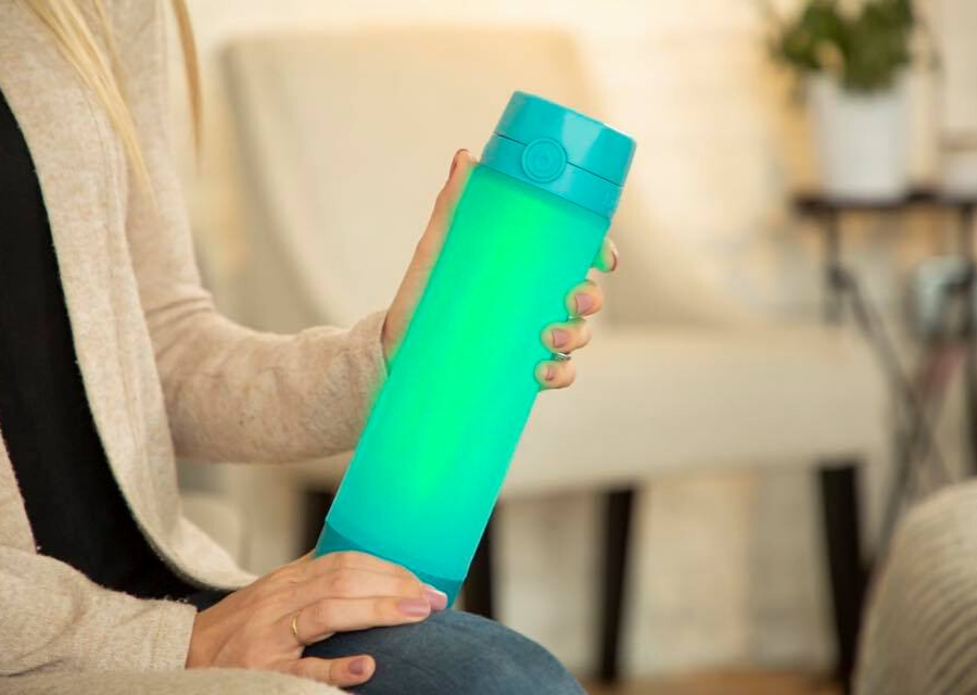 A water bottle that lights up to remind you to rehydrate